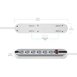The OSKOS 6-Outlet Workshop Power Strip Features a Durable Metal housing with a Plated Surface Treat