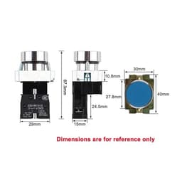 Self-Locking Fixed Flat Push Button Switch DIY