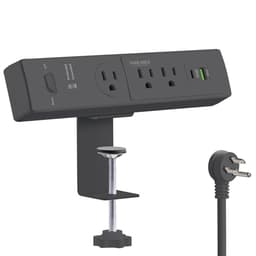 50W Desk Clamp Power Strip with USB-C 30W PD, SUREANCE Desktop Electrical Outlet Extender, Fits Max 