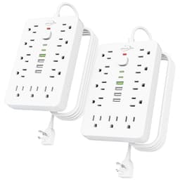 6 FT Flat Plug Surge Protector Power Strip,11 AC Outlets with 6 USB Ports