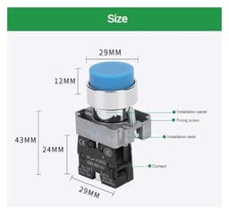 Industrial Push Button Switch XB2 High Head Rotary Momentary Start Stop