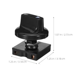 2pcs Position Rotary Fan Switch Replacement with Black Plastic Knob