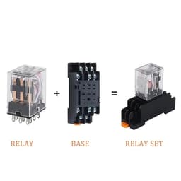 5PCS HH62 LY2NJ DPDT 8Pin Miniature Relay with Socket Base DC12V DC24V AC110V AC220V 10A JQX-13F Ser