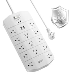 SUPERDANNY Power Strip Surge Protector 5000J, 10FT, 15A, PD 20W, 13 AC