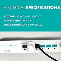 Advanced Power Strip SC73T1, Surge Protector with Multiple Outlets, White Extension Cord for Electro