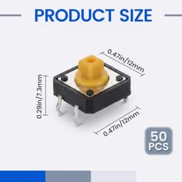 50pcs 12x12x7.3 mm Tactile Push Button Momentary SMD PCB Switch