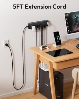 Large Power Strip Surge Protector, NTONPOWER 5FT Extension Cord with 24 AC Outlets, 1875W/15A, 4000 
