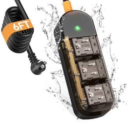 Outdoor Power Strip Weatherproof 6 FT Outdoor Extension Cord Waterproof Surge Protector Power Strip,