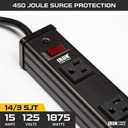 Iron Forge Cable 24 Outlet Metal Surge Protector Power Strip, 9 Ft