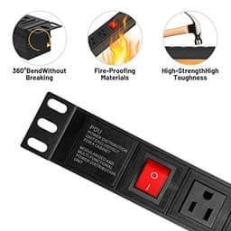 2PCS Power Strip Surge Protector Rack-Mount PDU, 8 Right Angle Outlets Wide-Spaced, Mountable Power 