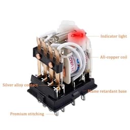 5PCS HH62 LY2NJ DPDT 8Pin Miniature Relay with Socket Base DC12V DC24V AC110V AC220V 10A JQX-13F Ser