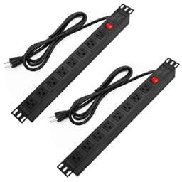 2PCS Power Strip Surge Protector Rack-Mount PDU, 8 Right Angle Outlets Wide-Spaced, Mountable Power 