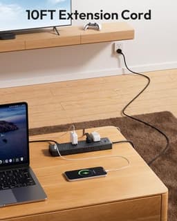 Large Power Strip Surge Protector, NTONPOWER 10FT Extension Cord with 24 AC Outlets, 1875W/15A, 4000