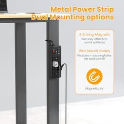 HEZI Magnetic Heavy Duty Power Strip with 2700J Surge Protector,20W,8AC