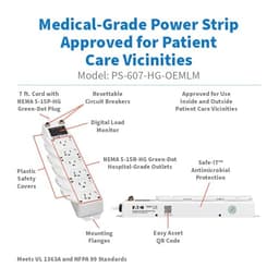 Tripp Lite Eaton Medical Hospital Power Strip for Patient Care Vicinity, UL 1363A Certified, 6 Outle