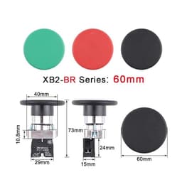 Mushroom Head Push Button Switch XB2-BR21 BR31 BR42 1NO 1NC Instant Reset