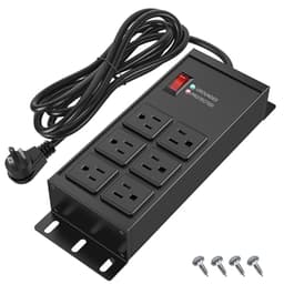 Heavy Duty Surge Protector Power Strip Black, 6 Outlets, 6FT