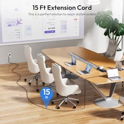 24 Widely Outlets Extension Cord 15 Ft NTONPOWER 15A/1875W Power Strips,Black Extension Cord with 4 