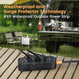 Outdoor Surge Protector Waterproof Power Strip Weatherproof 10 FT Extension Cord Power Strip, 3 AC O