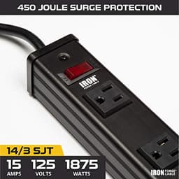 Iron Forge Cable 24 Outlet Metal Surge Protector Power Strip, 9 Ft