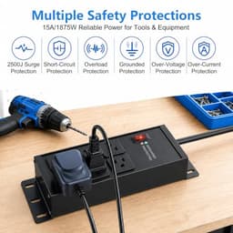 Heavy Duty Surge Protector Power Strip Black, 6 Outlets, 6FT