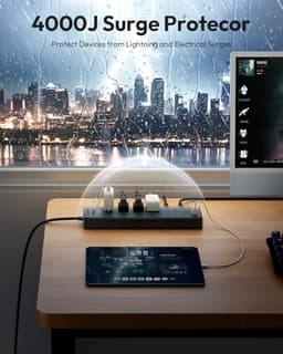 Large Power Strip Surge Protector, NTONPOWER 5FT Extension Cord with 24 AC Outlets, 1875W/15A, 4000 