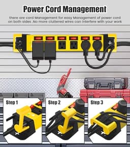 HEZI Heavy Duty Power Strip with 1200J Surge Protector,14 Gauge,Yellow,10FT