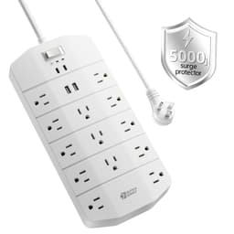SUPERDANNY Power Strip Surge Protector 5000J, 10FT, 15A, PD 20W, 13 AC