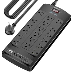 18 Outlets Surge Protector Power Strip - 20 Feet Flat Plug Heavy Duty Extension Cord with 18 Widely 