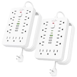 6 FT Flat Plug Surge Protector Power Strip,11 AC Outlets with 6 USB Ports