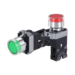 LED Light 220V Flat Momentary Self-Reset Illuminated Push Button