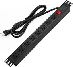 Power Strip Surge Protector Rack-Mount PDU, 8 Right Angle Outlets Wide-Spaced, Mountable Power Strip