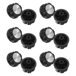 12pcs Black Plastic Stove Knobs Replacement for Oven and Kitchen Use