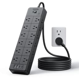 Large Power Strip Surge Protector, NTONPOWER 5FT Extension Cord with 24 AC Outlets, 1875W/15A, 4000 