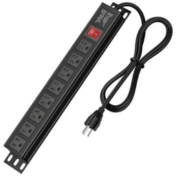 Heavy Duty Power Strip,8 Outlet Metal Power Strips Wall Mount, 1.6 inch Wide Spaced Industrial Surge