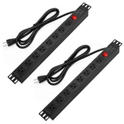2PCS Power Strip Surge Protector Rack-Mount PDU, 8 Right Angle Outlets Wide-Spaced, Mountable Power 