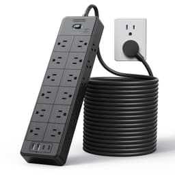 Large Power Strip Surge Protector, NTONPOWER 25FT Extension Cord with 24 AC Outlets, 1875W/15A, 4000