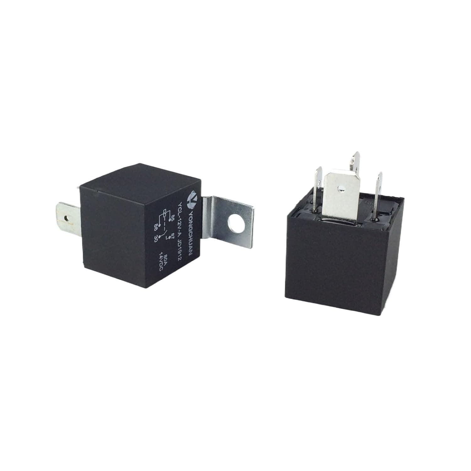Relay 80A 4-pin 4-Wire JD1912 12V Cut Foot Long Wide Foot with Socket(12V with Socket)