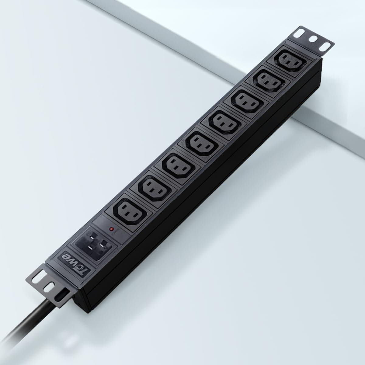 Power Strip, 8 Outlets IEC C13 Metal PDU Power Strip,Built-in C20 Outlet Extender Heavy Duty, 16A 25