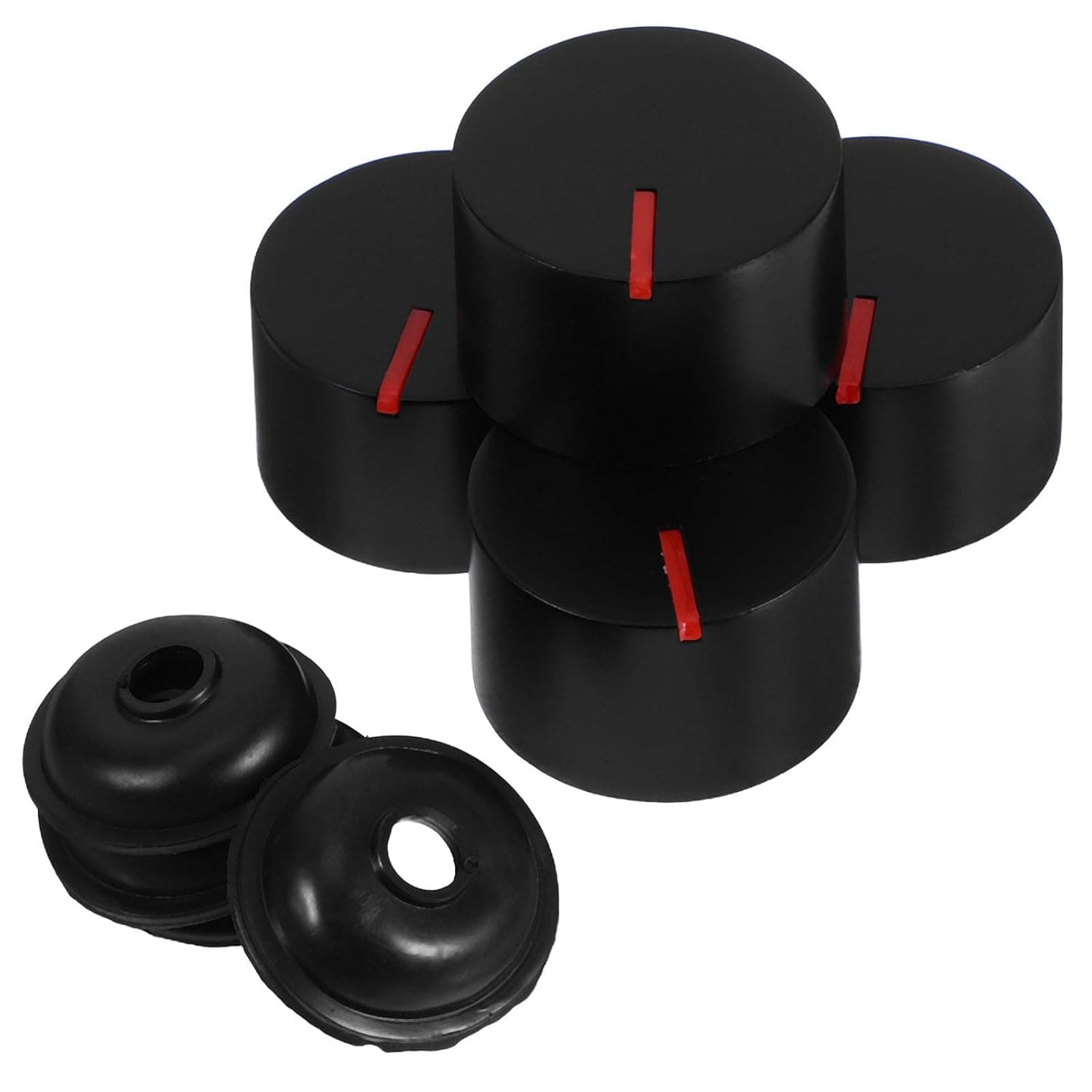4pcs Metal Gas Stove Control Knobs for 8mm Switch Hole, Black