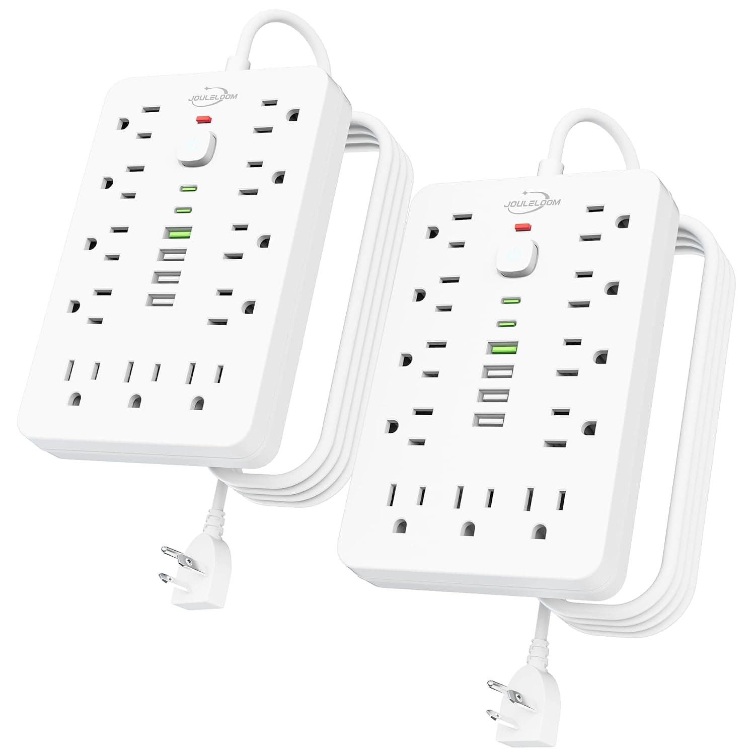 6 FT Flat Plug Surge Protector Power Strip,11 AC Outlets with 6 USB Ports